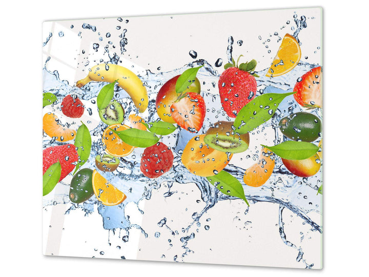 Küchenbrett aus Hartglas und Induktionskochplattenabdeckung – Schneideplatten SINGLE mit 60 x 52 cm
