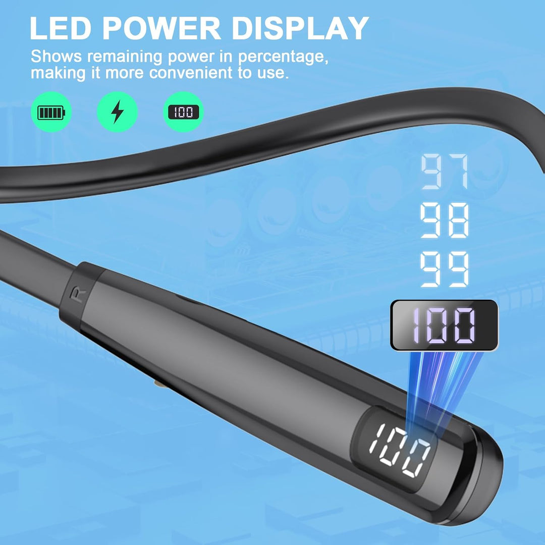 SOPPY Nackenbügel Kopfhörer Bluetooth 5.4 Kabellose In-Ear-Kopfhörer Ohrhörer mit LED Anzeige, Bluet