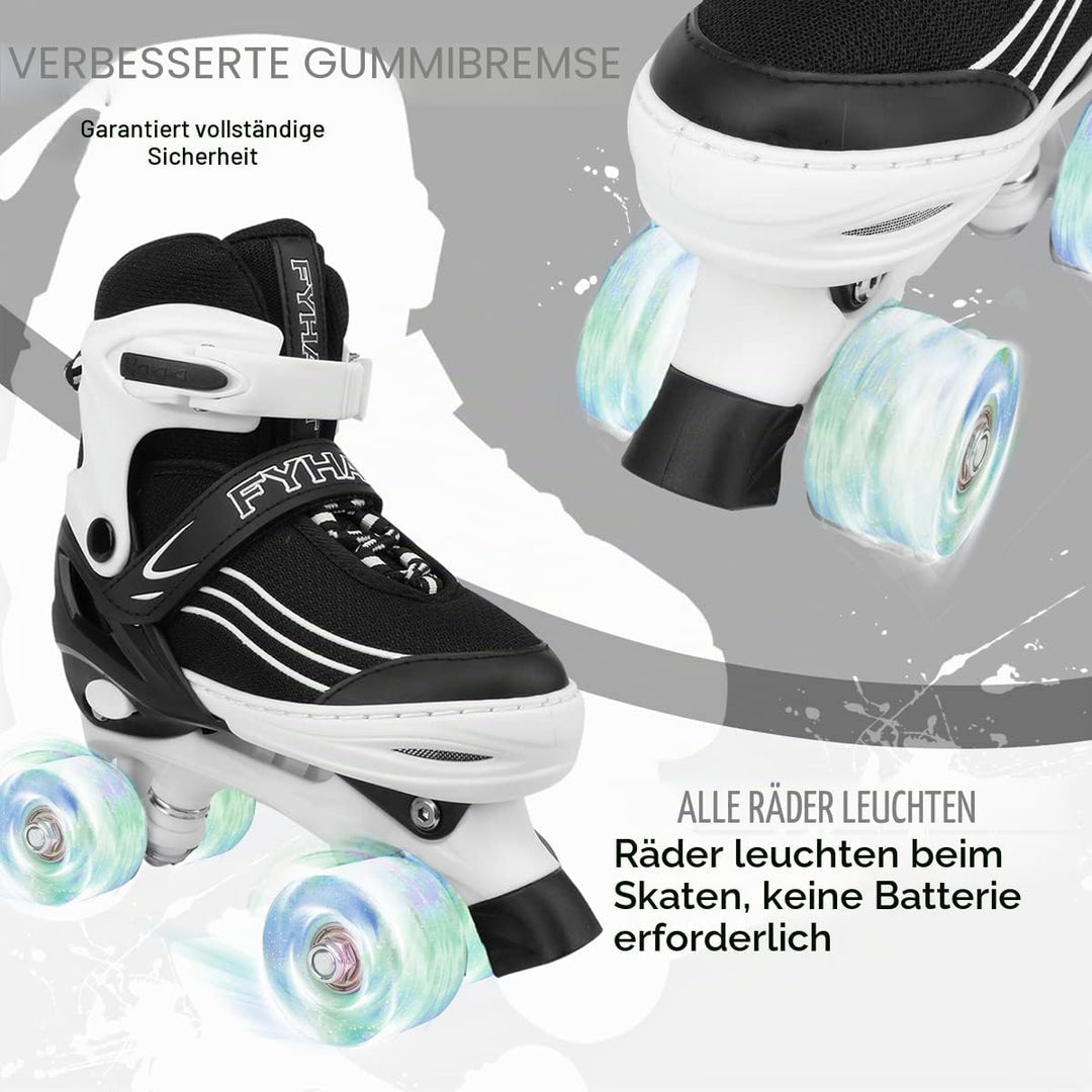 Rollschuhe für Jungen Verstellbare Kinder-Rollschuhe mit leuchtenden Rädern, lustig Leuchtend für Ju