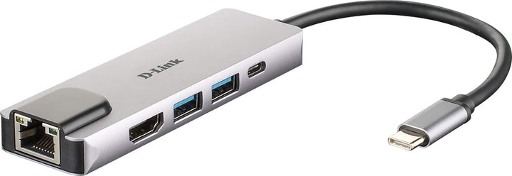 D-Link DUB-M520 USB Typ C Hub 5 in 1 USB C Adapter mit HDMI 4K und 1080p, 2X USB3.0/USB2.0, 1x USB C