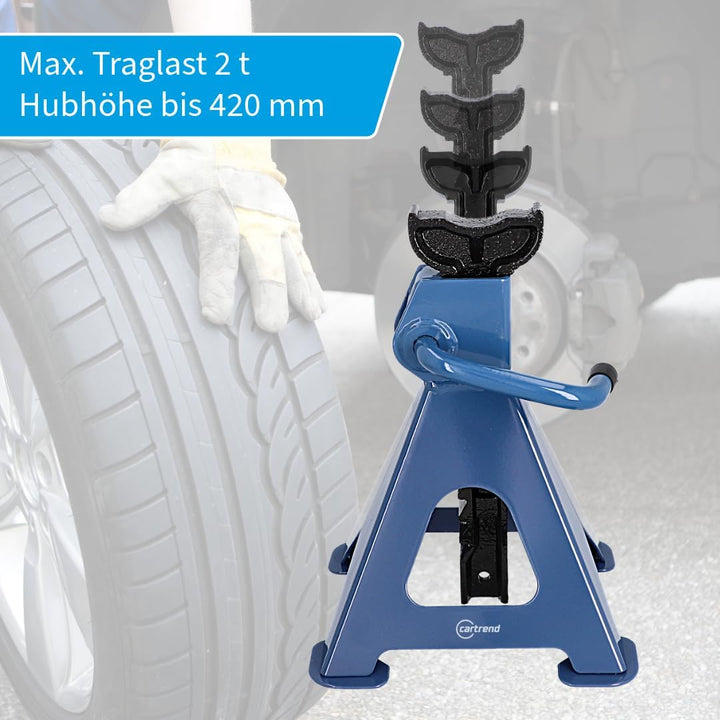 Unitec 10889 3000 kg für PKW höhenverstellbar Unterstellbock Profi 3 Tonnen in blau Sicherheitsböcke
