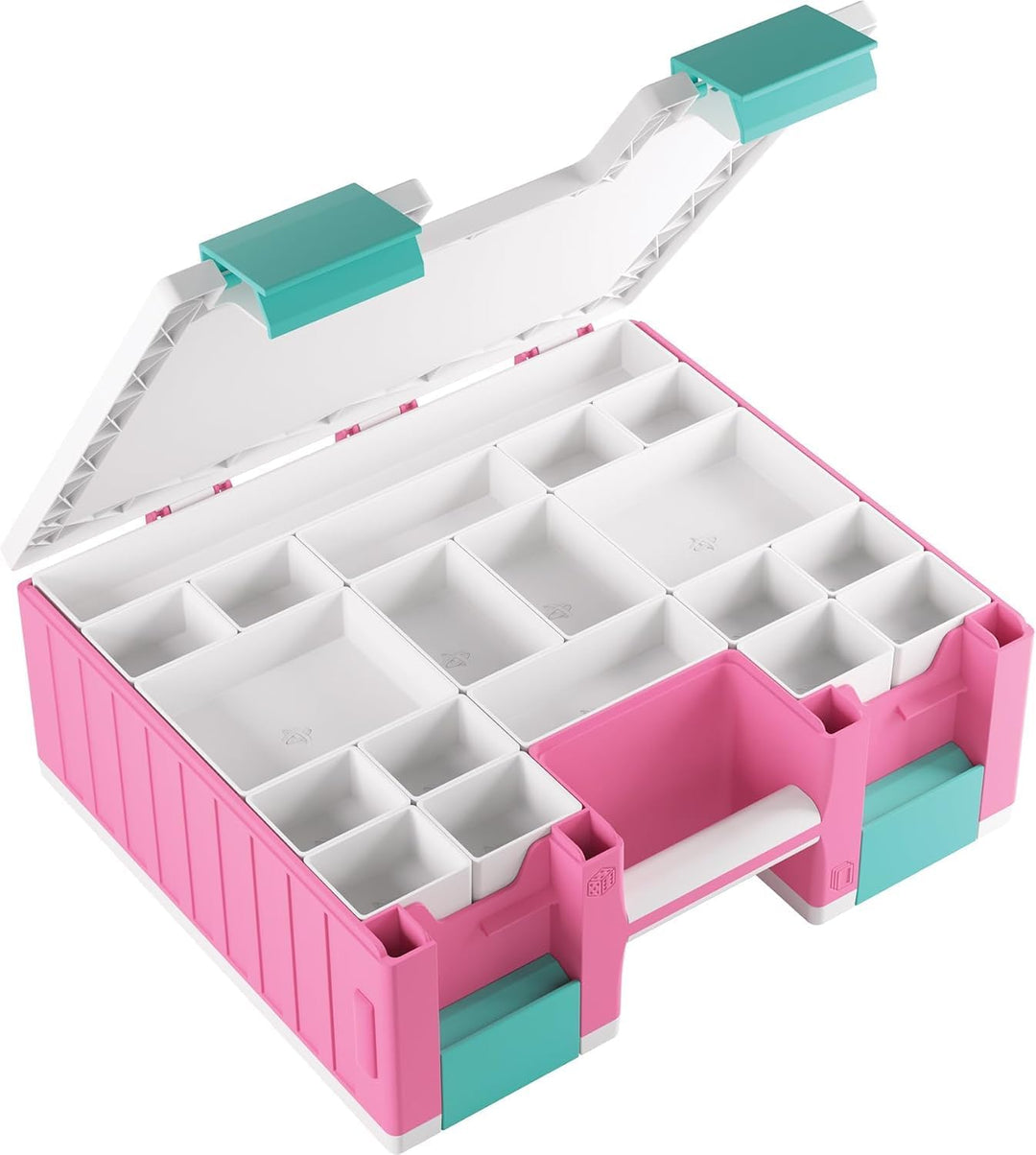 Gamegenic, Game Castle Pink/White/Teal, Aufbewahrungstasche für Karten und Spielzubehör mit optional