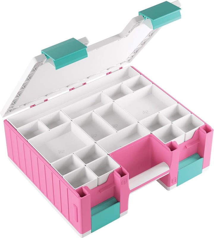 Gamegenic, Game Castle Pink/White/Teal, Aufbewahrungstasche für Karten und Spielzubehör mit optional