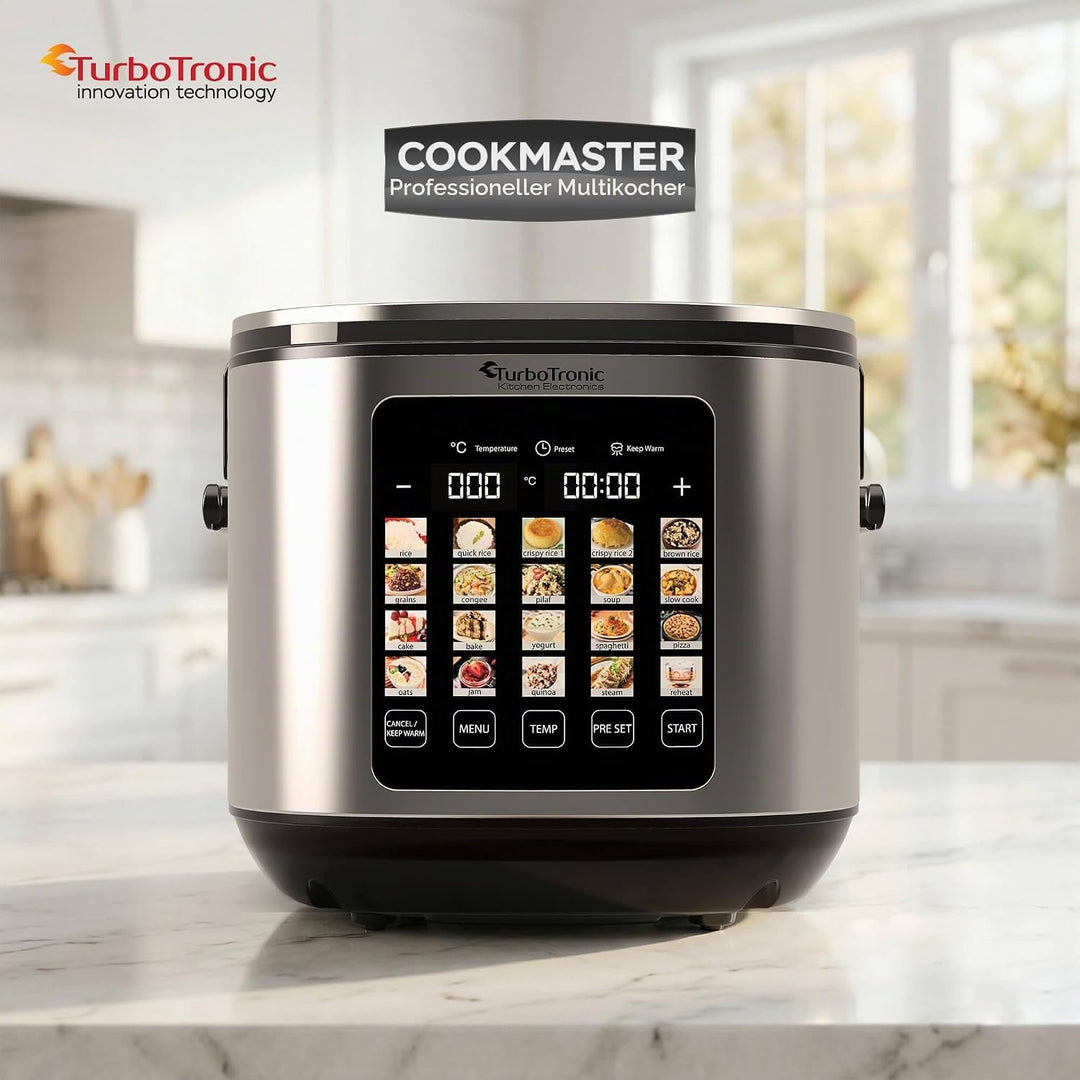 TurboTronic Multikocher 5L Kapazität 20 Programme 860W Elektrischer Schon- und Dampfgarer &amp; Reiskoch