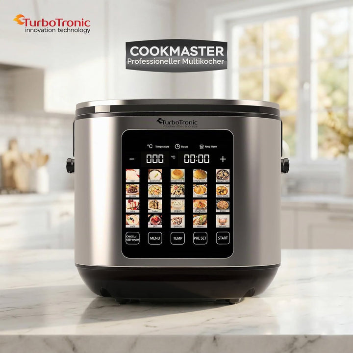 TurboTronic Multikocher 5L Kapazität 20 Programme 860W Elektrischer Schon- und Dampfgarer &amp; Reiskoch