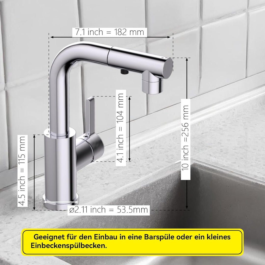 Wasserhahn Küche, SEMANEY Hochdruck Küchenarmatur Ausziehbar, Einhand Spültischarmatur Küche mit Zwe
