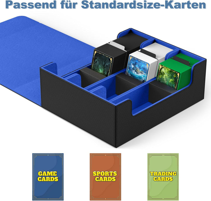 Mlikero Sammelkarten-Aufbewahrungsbox für 1800+ Karten, Magnetische Karten Deck-Box passend für MTG
