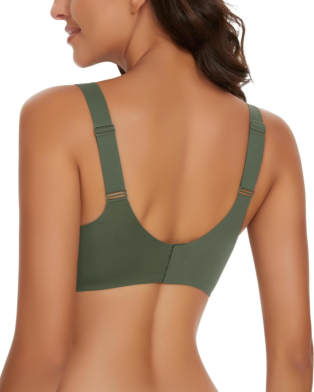 WOWENY Damen BH ohne Bügel Bequemer Seamless BHS trägerverstellbarer Softschalen BH Minimizer-BHS Se