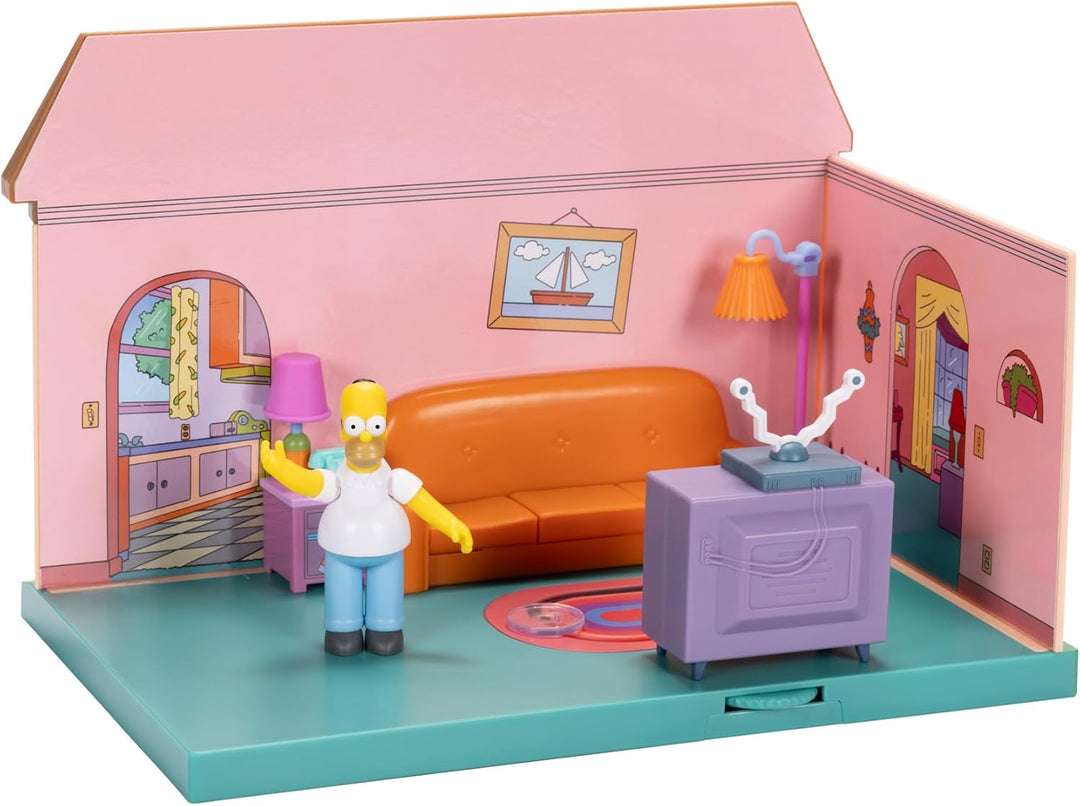DIE Simpsons Wohnzimmer-Diorama-Haus-Spielset von JAKKS Pacific, inkl. 6 cm grosser Homer-Figur und