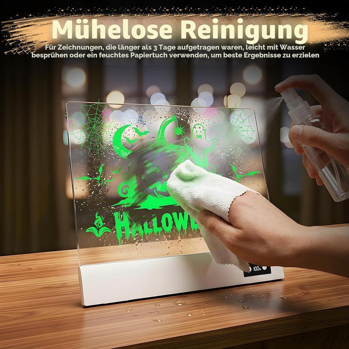 16 Zoll LED Zeichenbrett, Wiederaufladbares Leuchtpult mit 1500mAh Akku, Prozentanzeige, 12 Modi Leu