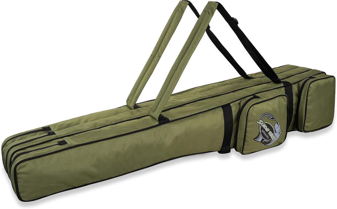normani Allround Rutentaschen Rutenfutteral 150 cm mit 3 Innen-Fächer für 6 Ruten Anglertasche und 4