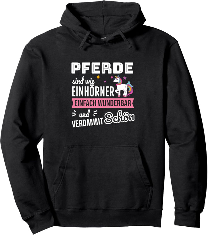 Pferde Spruch Reitsport Einhörner Pferde Mädchen Pullover Hoodie