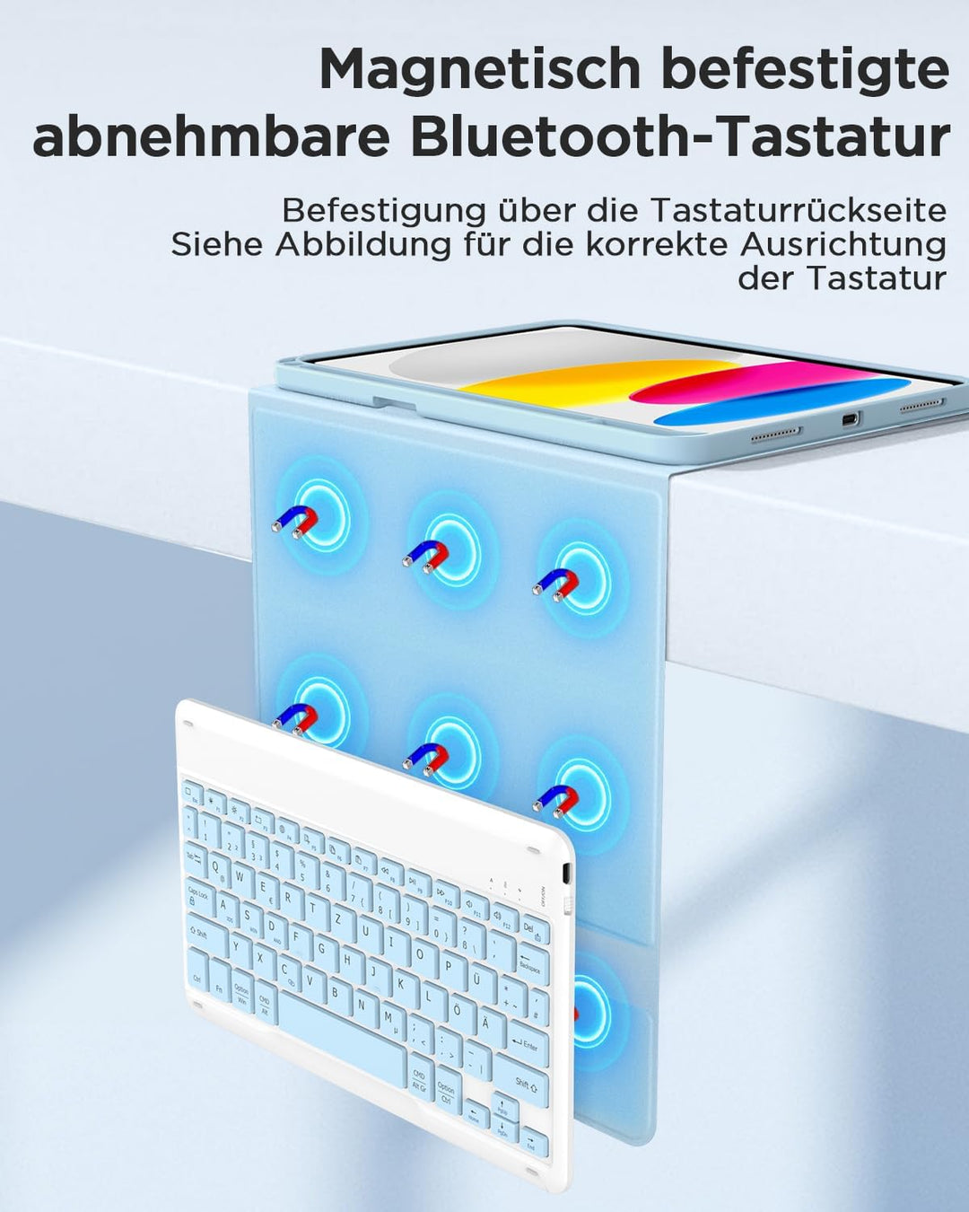 EasyAcc iPad 11 (A16) / 10 Generation Hülle mit Tastatur 11/10,9 Zoll 2025/2022 (A2696/A2757/A2777/A