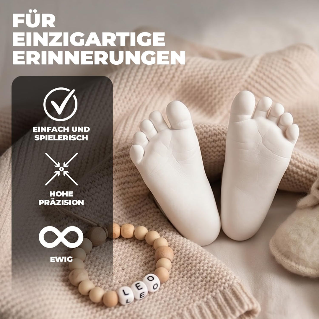 Love Hands® 3D Handabdruck-Set - Aus umweltfreundlichem Alginat und Gips Kinder und Erwachsene - Unv