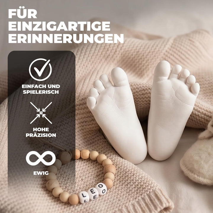 Love Hands® 3D Handabdruck-Set - Aus umweltfreundlichem Alginat und Gips Kinder und Erwachsene - Unv