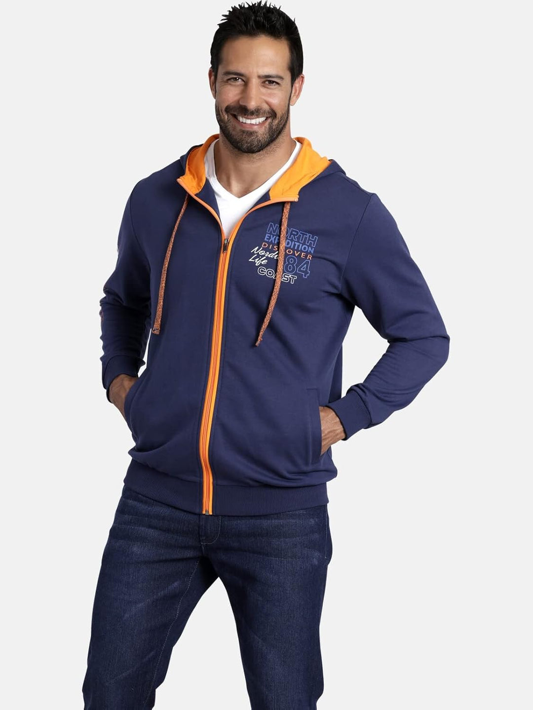 Jan Vanderstorm Herren Sweatjacke Roderich, Dunkelblau