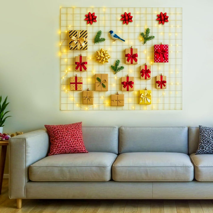 Gabiona Dekogitter (100 x 80 cm) | Metall Wandgitter | Multifunktionale Gitterwand | DIY Eisen Gitte
