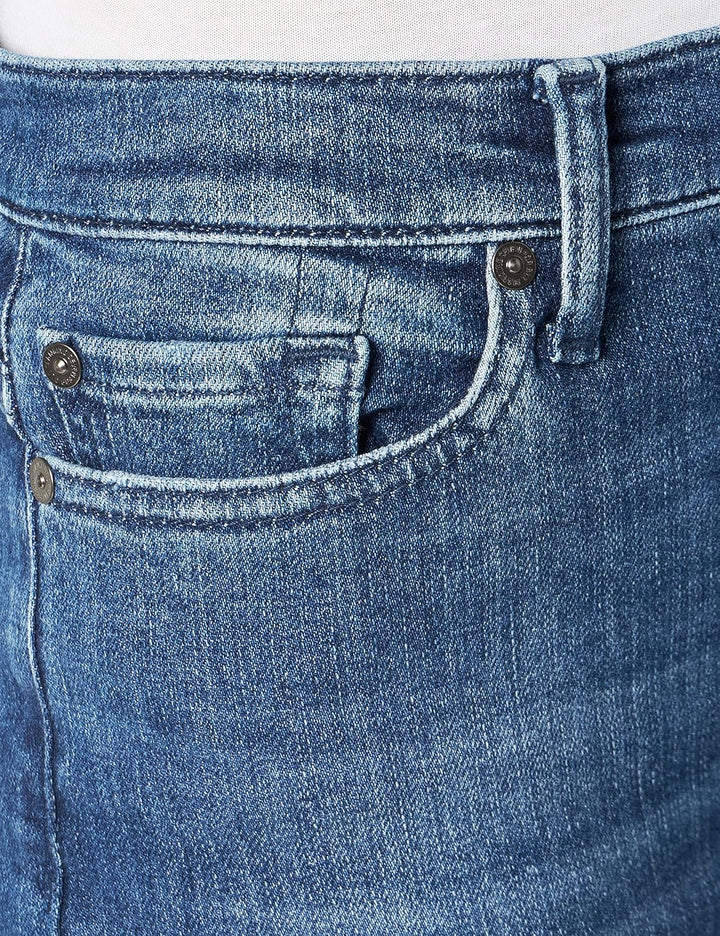 7 For All Mankind Damen Hw Skinny Slim Illusion Jeans 24 Mid Blue, 24 Mid Blue