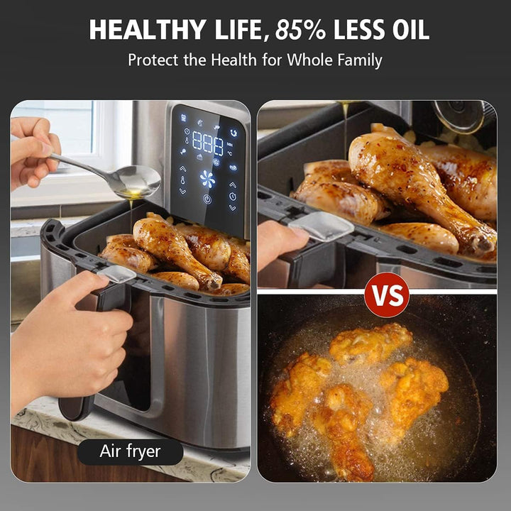 OZEANOS OT-AF-55SM-DIGITAL 5.5L Hot Air Fryer, 1800W Power, Digital Touch Panel, Prefabricated Progr