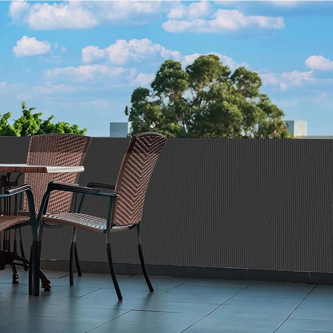 Ufamiluk Balkon Windschutz Anthrazit balkonbespannung 90 cm hoch nach Mass Blickdichte 100% Privatsp