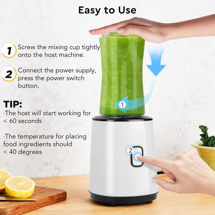 Mixer Smoothie Maker,Mini Standmixer,Smoothie Maker to go,Blender Mixer,BPA-Frei,23000RPM,Doppelbech