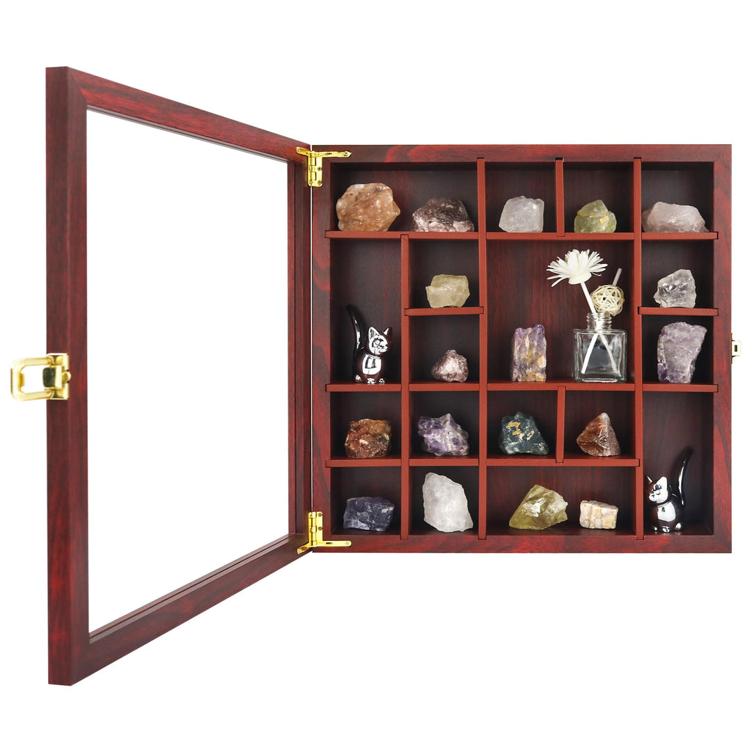 FramePro Felsen Bilderrahmen Vitrine Kristall Shadow Box 35x35cm 3D Rahmen zum Befüllen Tiefer Aufbe