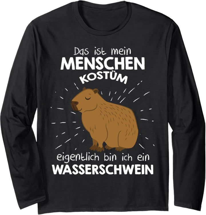 Mein Menschen Kostüm Bin ich ein Wasserschwein, Halloween Langarmshirt