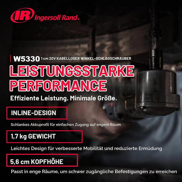 Ingersoll Rand W5330-3/8" 20V Akku Ratschenschrauber für Schwerlast und 90 Grad Winkel, leistungssta