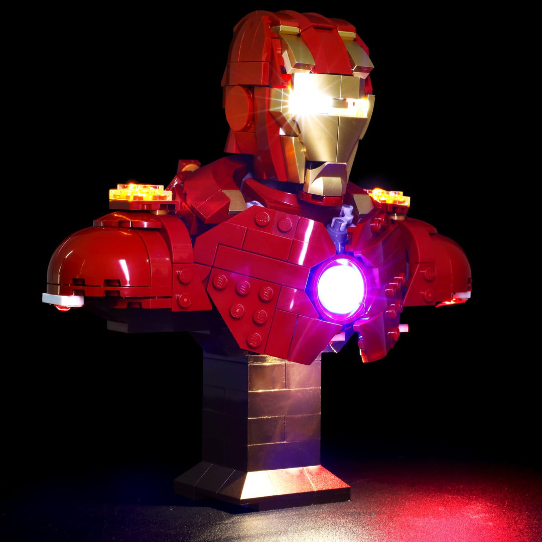 Beleuchtung kompatibel mit LEGO Iron Man MK4 Büste 76327, Lichtset für LEGO 76327 Iron Man MK4 Büste