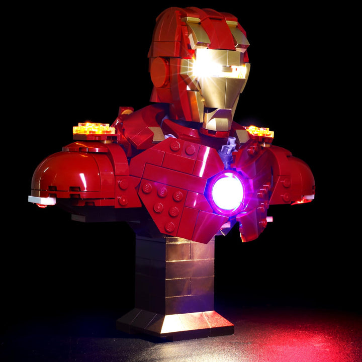 Beleuchtung kompatibel mit LEGO Iron Man MK4 Büste 76327, Lichtset für LEGO 76327 Iron Man MK4 Büste
