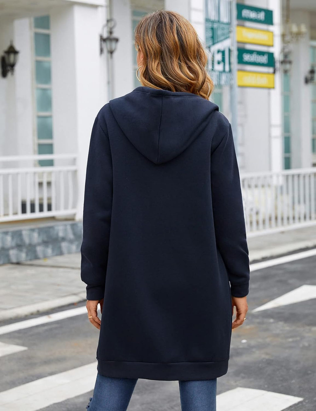 Svanco Damen Hoodie Kapuzenpullover Sweatshirt Langarm Pullover Langen Mantel Jacke Tops Outwear für