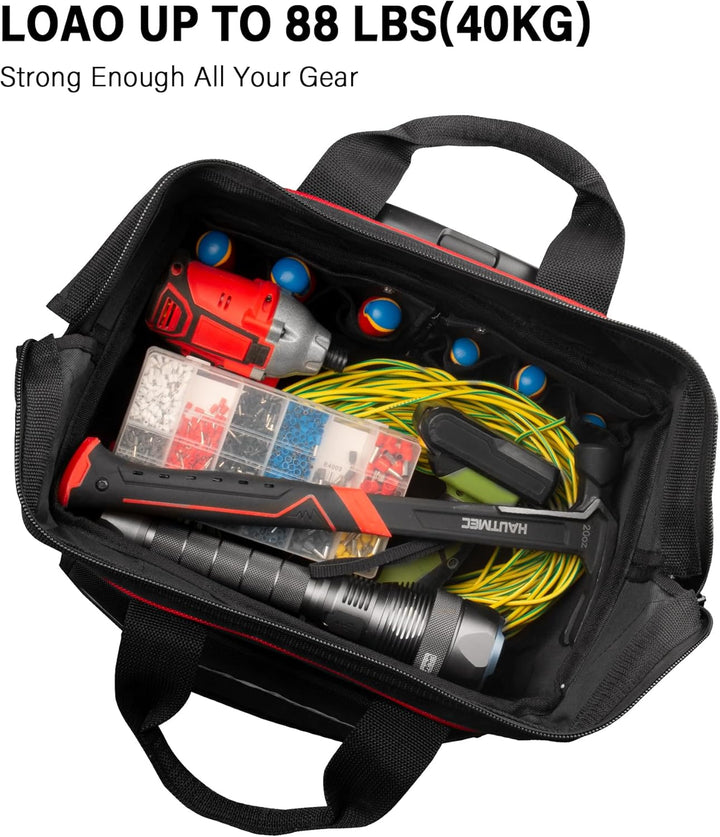 HAUTMEC Professional 37cm Wide Mouth Rolling Tool Storage Organizer Bag mit Teleskopgriff und übergr