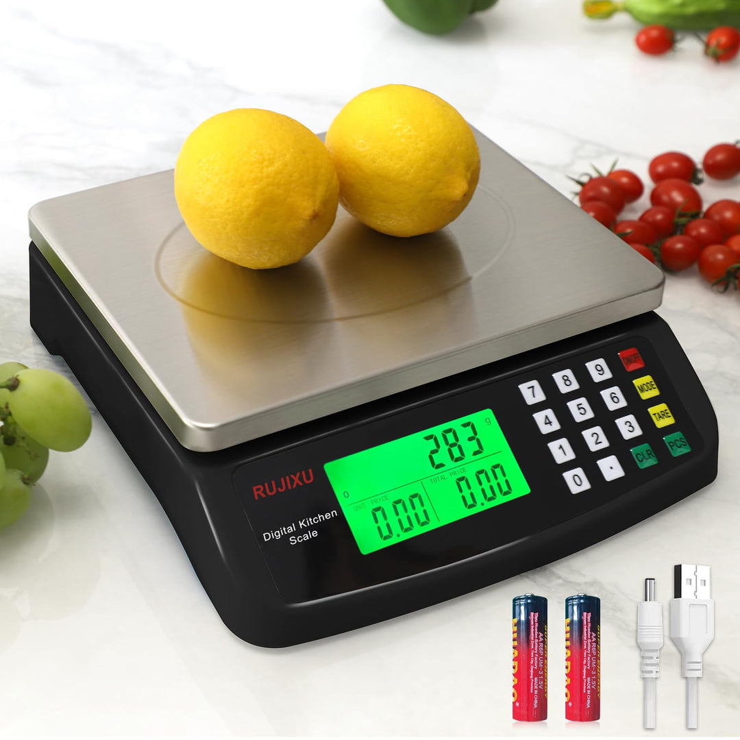 Digitale Küchenwaagen 30kg waage küche Edelstahl Digitalwaage mit LCD Display und Tara Funktion Digi