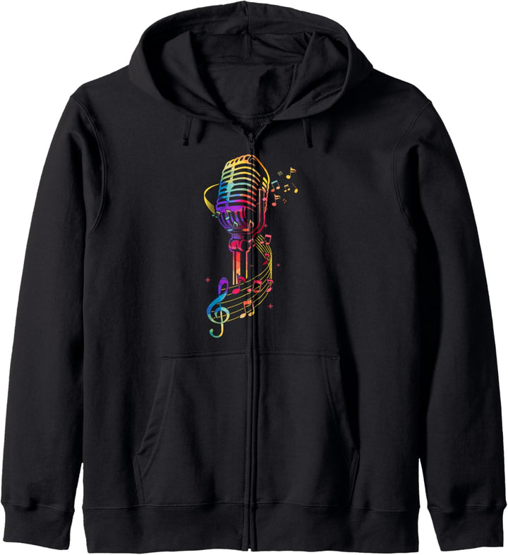 Music Loving Mikrofon Geschenk Design Schlüssel Musiker Kapuzenjacke