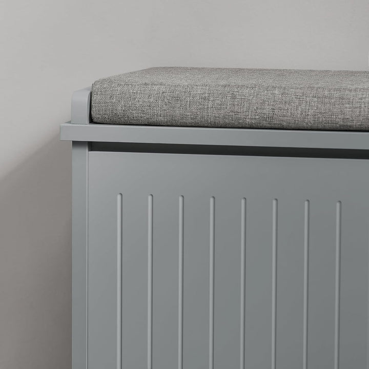 SoBuy Schuhschrank Schuhbank mit Sitzfläche, Schuhregal mit Stauraum, Klappe, Sitzkissen, bis 150 kg