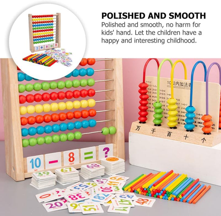 UPKOCH Abakus Für Kinder Montessori Mathe Lernspielzeug Holz Abacus Mit Bunten Perlen Zählrahmen Zur