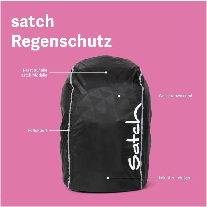 satch Regenschutz für Schulrucksäcke, wasserdicht und schmutzabweisend mit Reflektoren Einheitsgröss