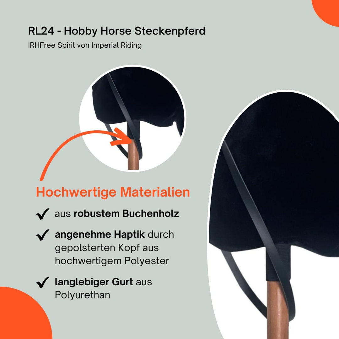 RL24 - Hobby Horse Pferde IRHFree Spirit von Imperial Riding – Steckenpferd – Spielpferd aus Plüsch