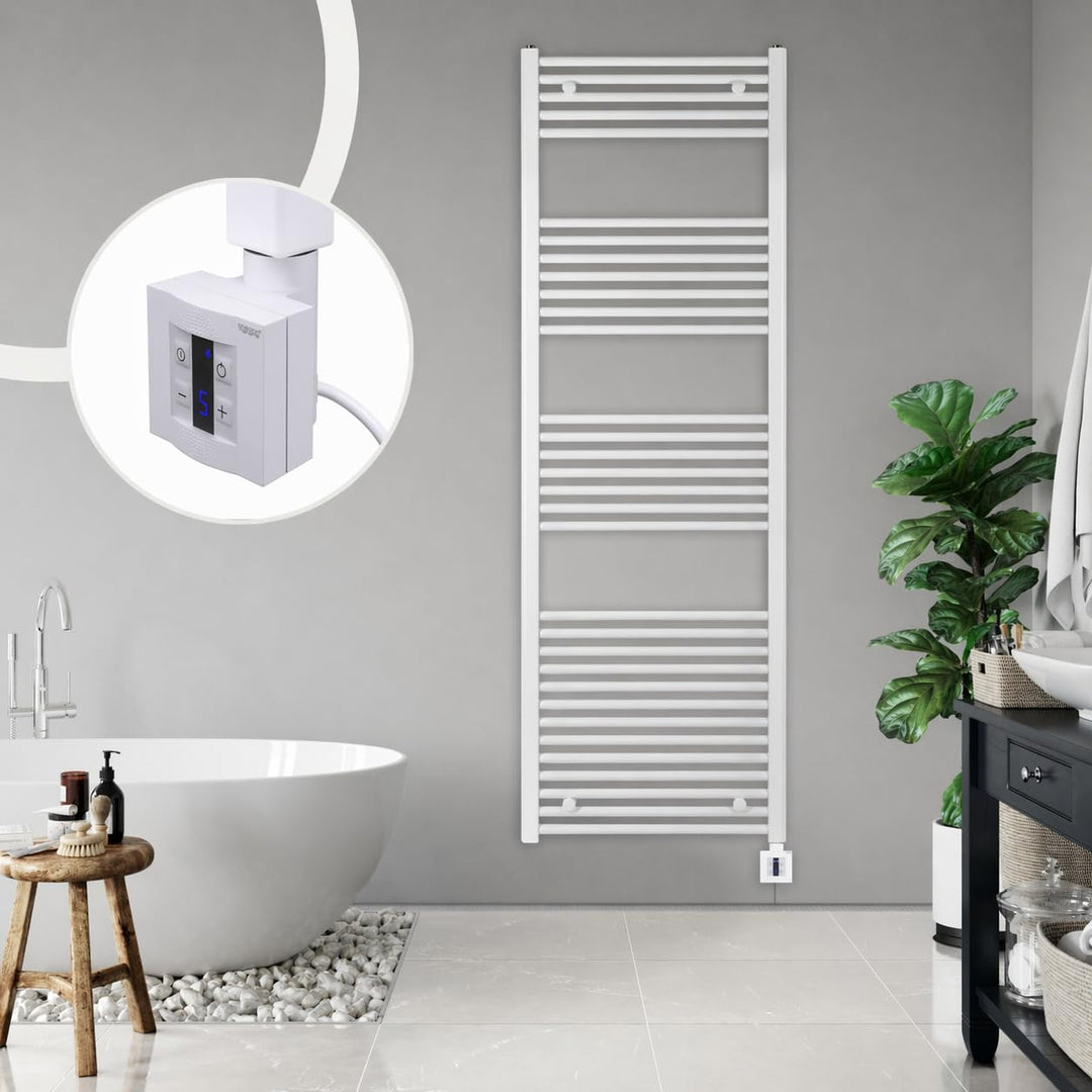 anapont elektrischer Badheizkörper 1775x500 - weiss gerade - Timer-Funktion - Handtuchheizkörper - B