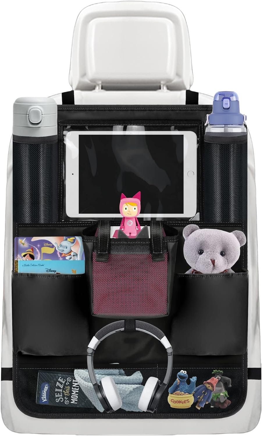 Annmore Auto Organizer für Toniebox Starterset, Rückenlehnenschutz Auto Kinder mit Halter für 10 Zol