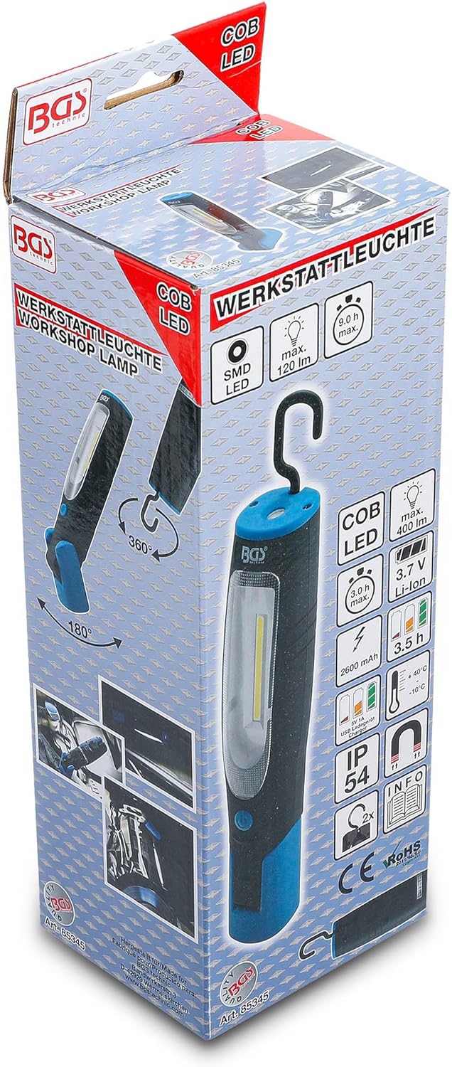 BGS 85345 | COB-LED-Werkstattleuchte mit Magnet und Haken