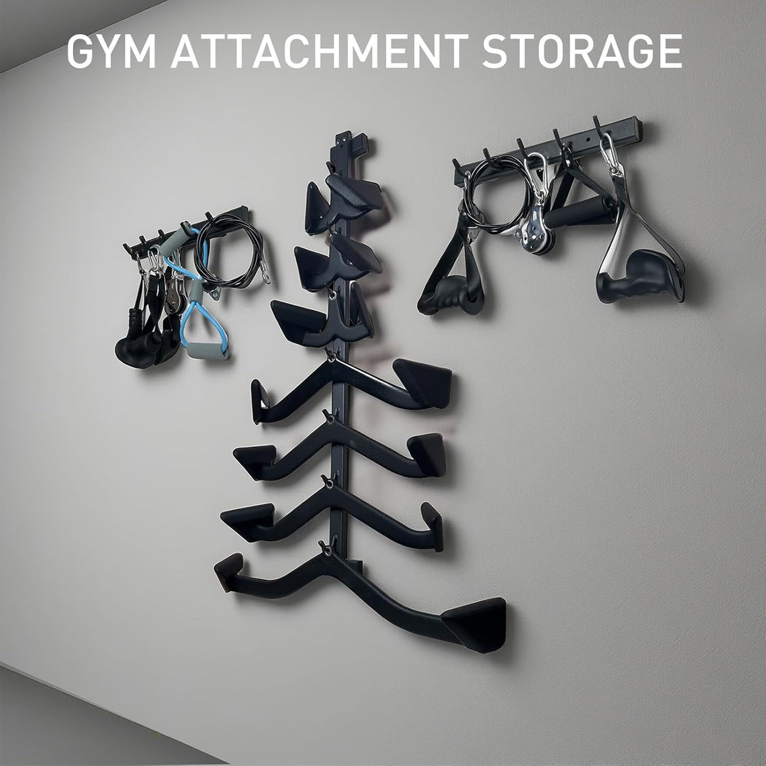 KORIKAHM Lat Pulldown Attachments Storage Rack, Wall Mounted Lat Pull Down Bar Organizer with Heavy