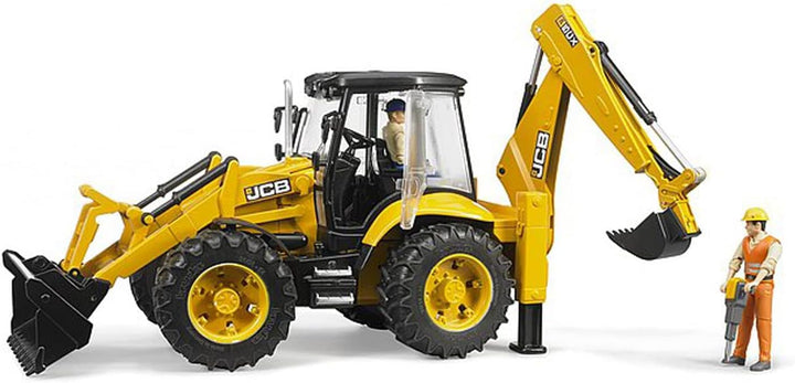 bruder 02454 - JCB 5CX eco Baggerlader - 1:16 Baustelle Baufahrzeug Löffelbagger Heckbagger Arbeiter
