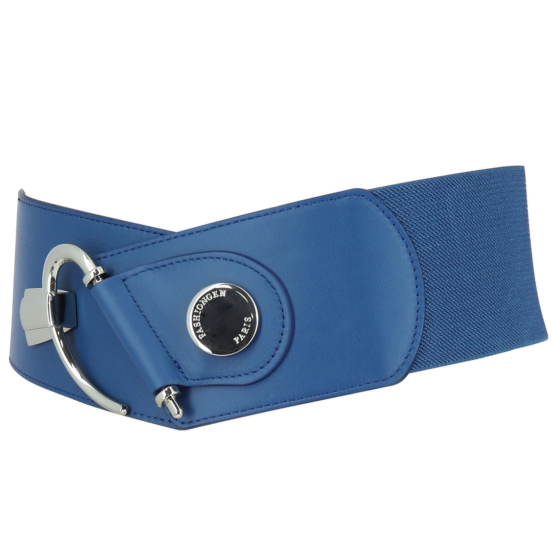FASHIONGEN - Elastischer Damengürtel aus Rindsleder, DARLENE Blau XS, Blau XS