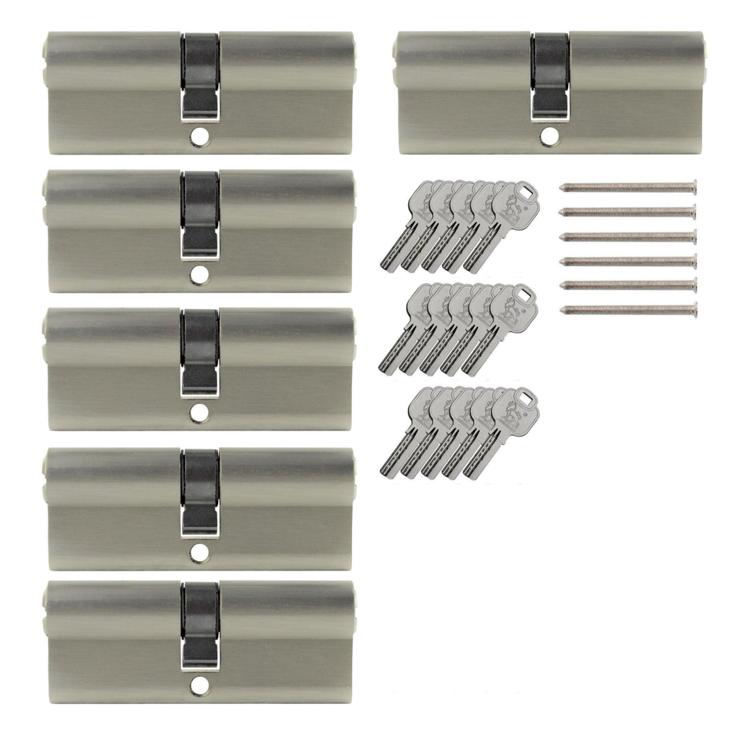 6x Profilzylinder gleichschliessend 80 mm 40x40mm inkl. 15 Schlüssel