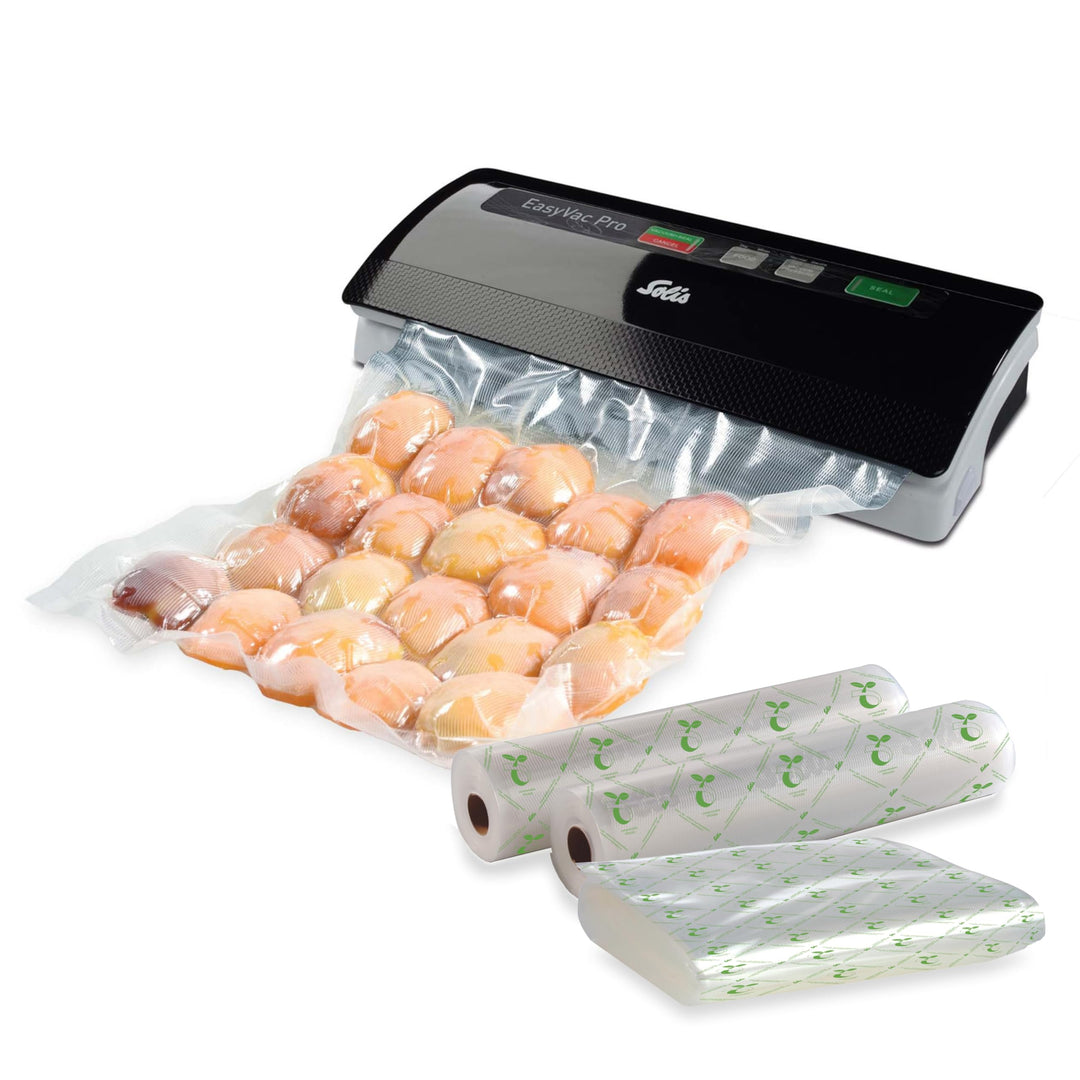 Solis Vakuumierer EasyVac Pro mit Instant-Seal-Funktion, Vorteilspack mit kompostierbaren Folien und