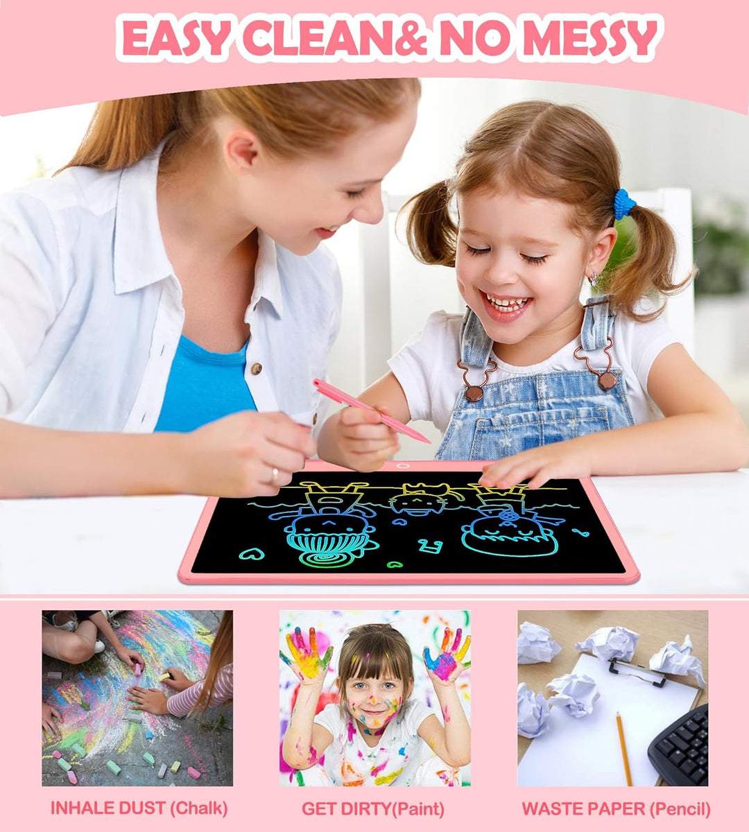 Bunte LCD Schreibtafel Kinder 16 Zoll, Maltafel Zaubertafel Digital Zeichnen Writing Tablet Ektronis