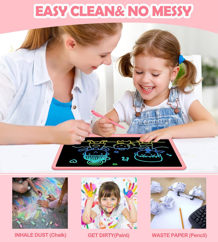 Bunte LCD Schreibtafel Kinder 16 Zoll, Maltafel Zaubertafel Digital Zeichnen Writing Tablet Ektronis