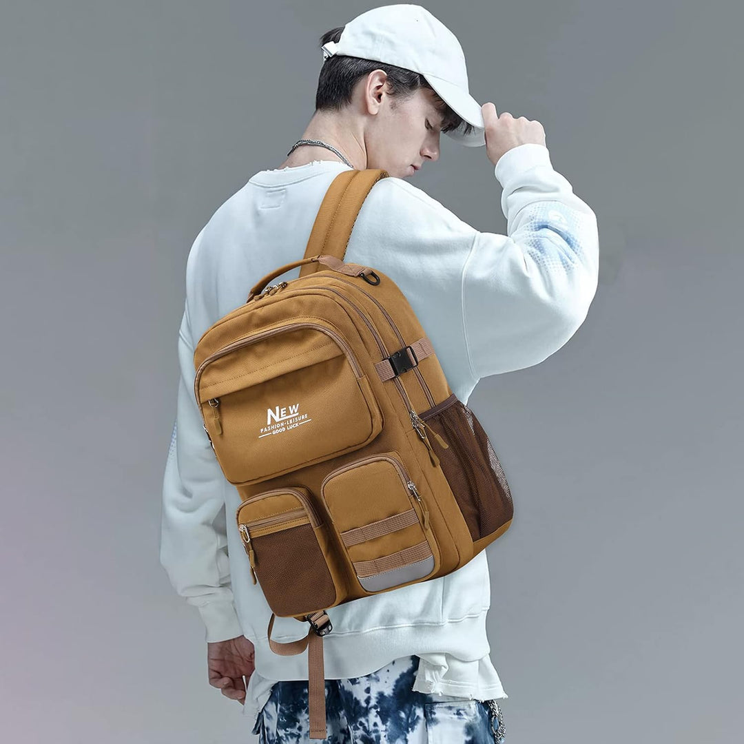 Lohol Big School Backpack College Büchertasche für Teenager Studenten, Multi Pockets Wasserdicht Cas
