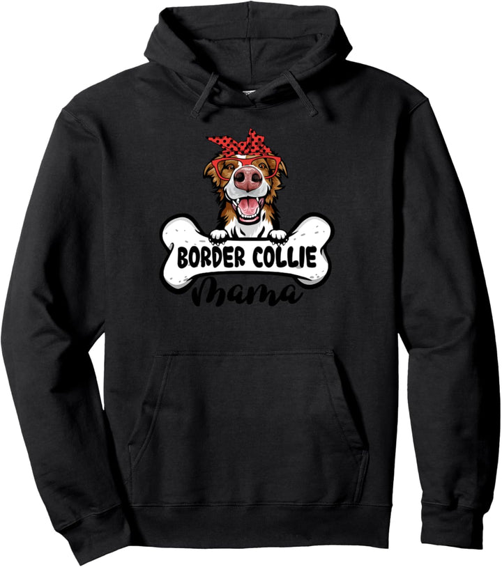 Border Collie Mama Shirt Hund Knochen Muttertag Hund Mutter Pullover Hoodie